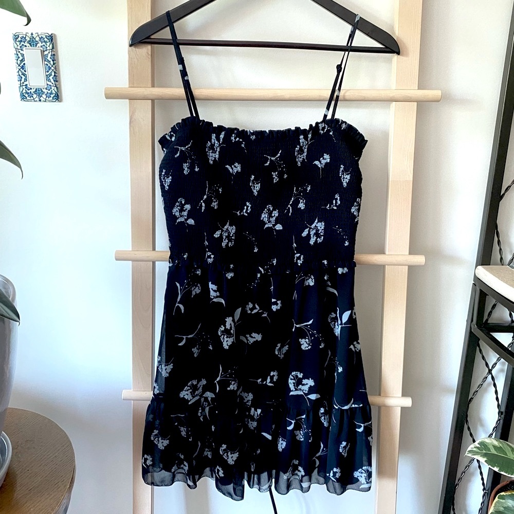 Wilfred Ruffled Floral Print Mini Dress